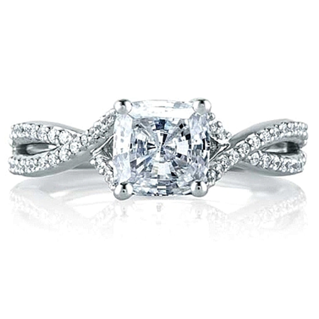 A.Jaffe Twist Shank Diamond Engagement Ring