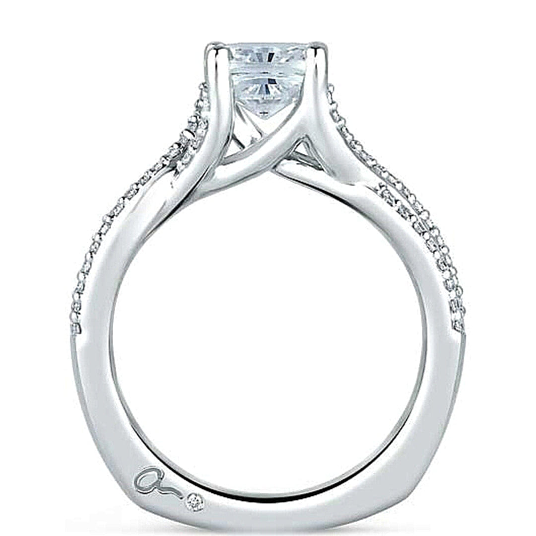 A.Jaffe Twist Shank Diamond Engagement Ring