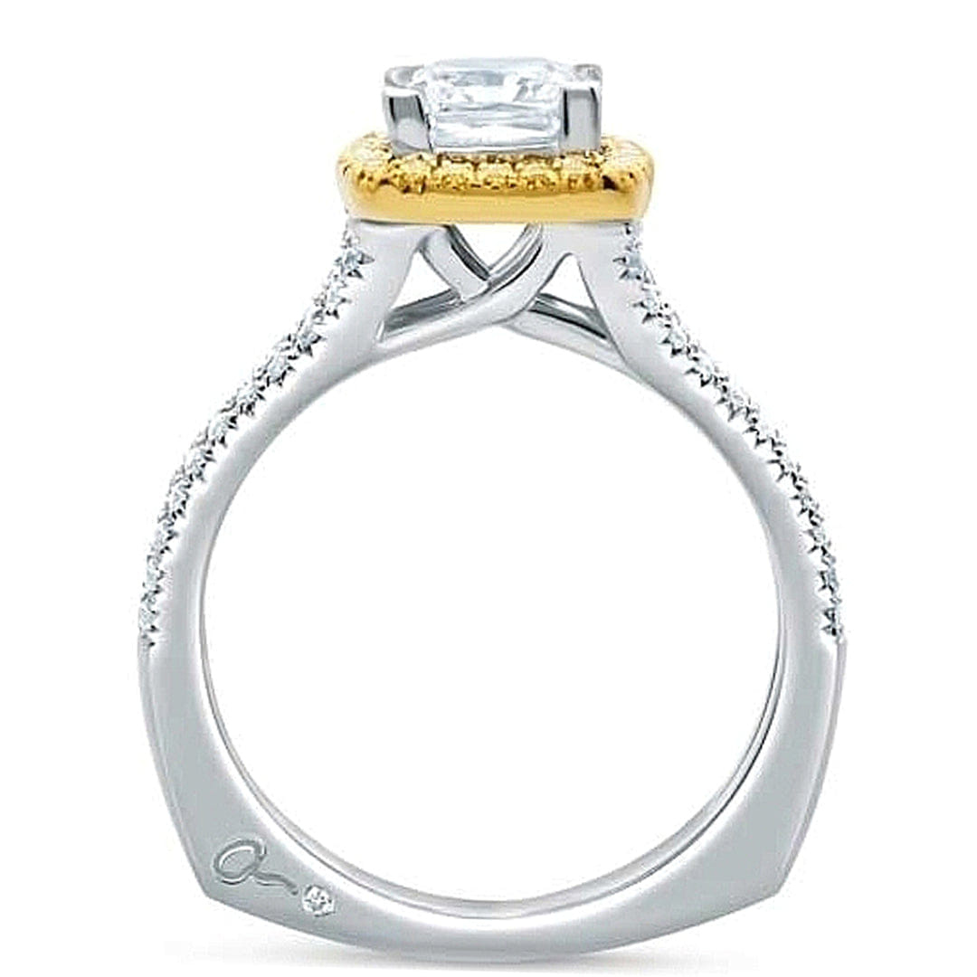 A.Jaffe Split Shank Yellow Diamond Engagement Ring