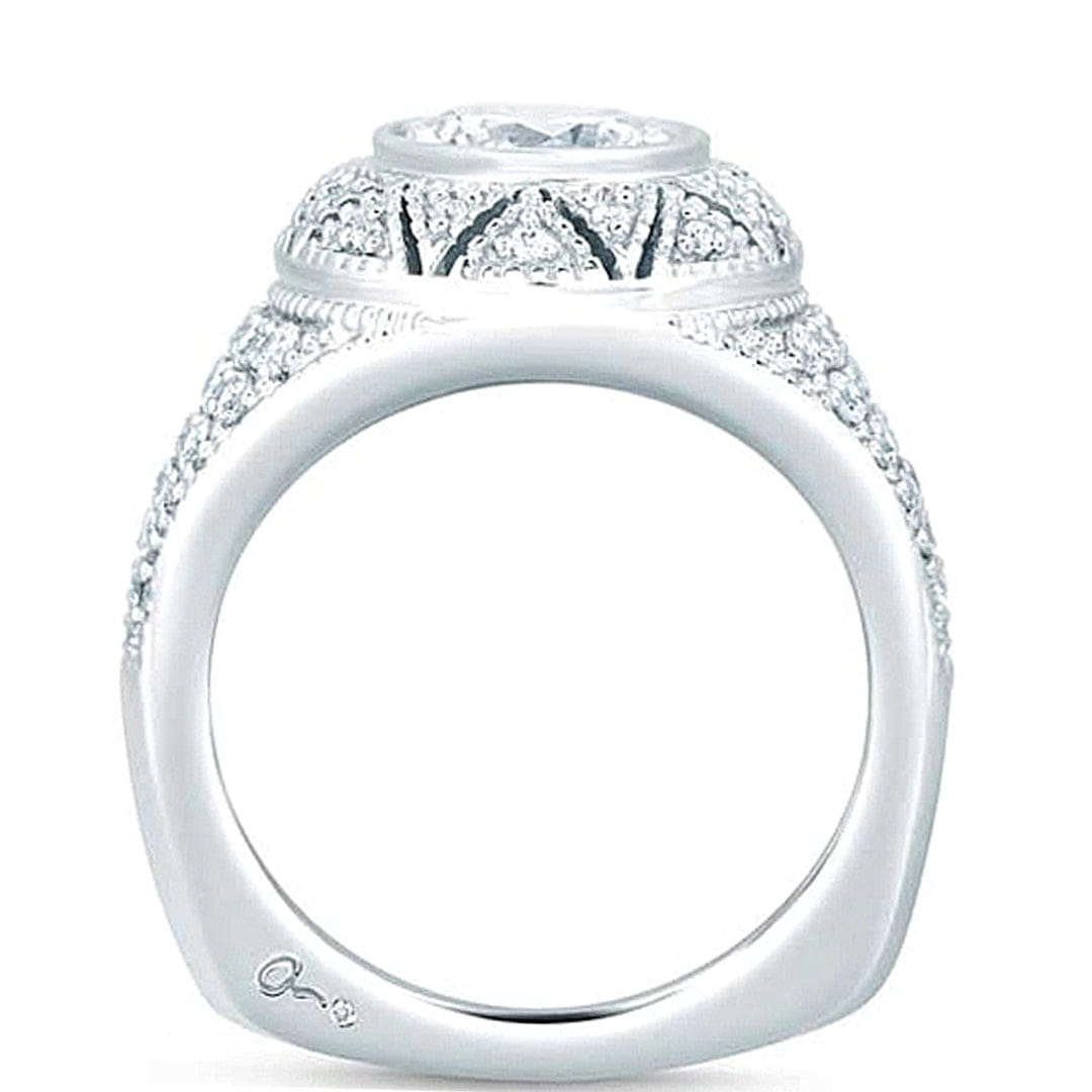 A.Jaffe Vintage Inspired Pave Diamond Engagement Ring