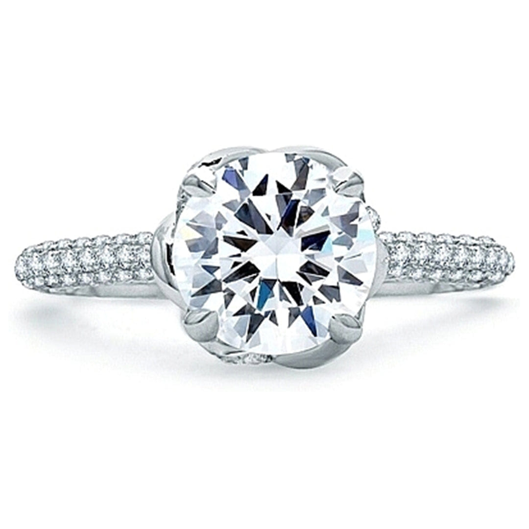 A.Jaffe Micro Pave Knot Diamond Engagement Ring
