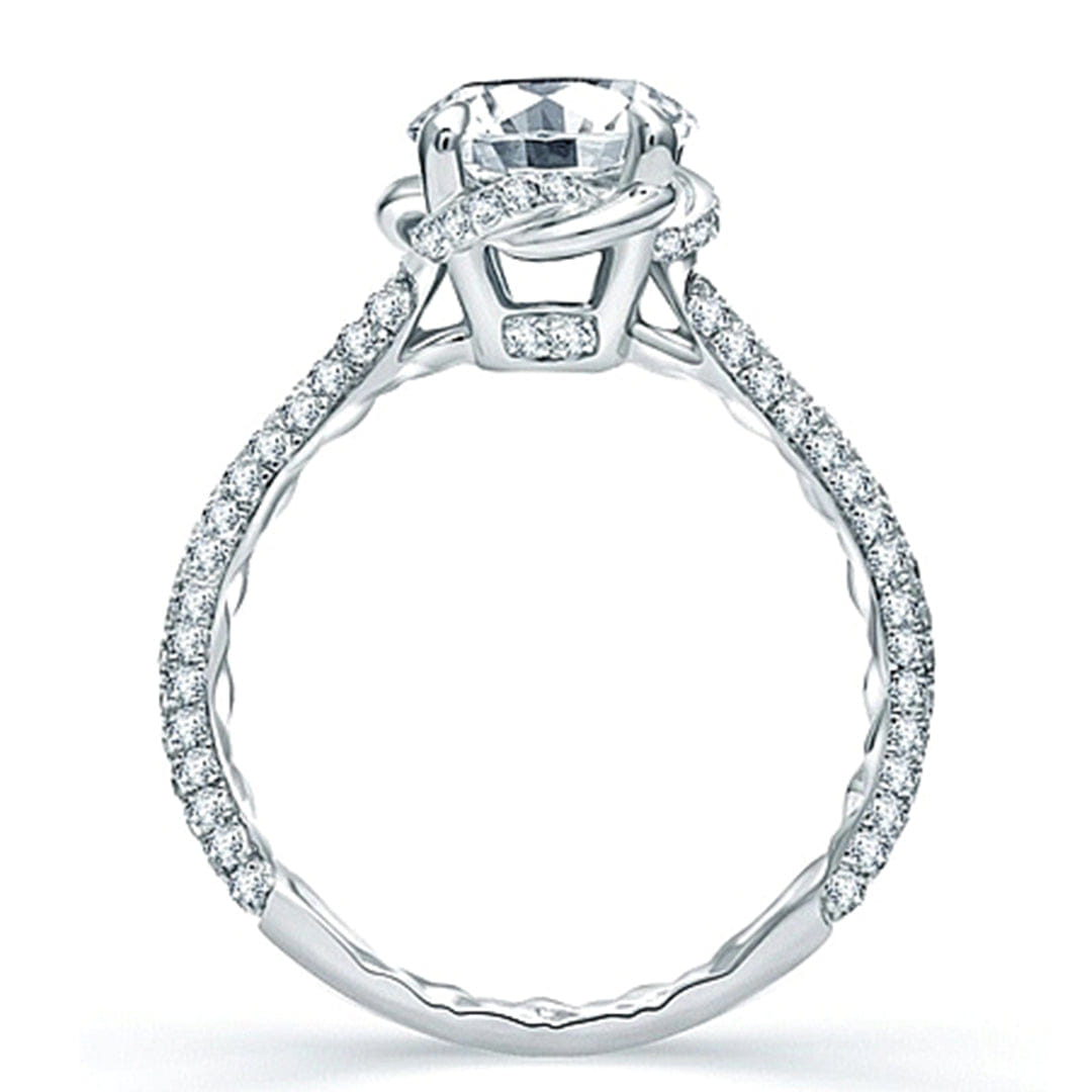A.Jaffe Micro Pave Knot Diamond Engagement Ring