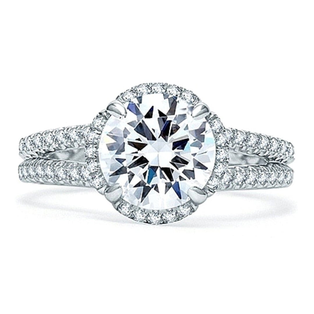 A.Jaffe Split Shank Pave Diamond Engagement Ring