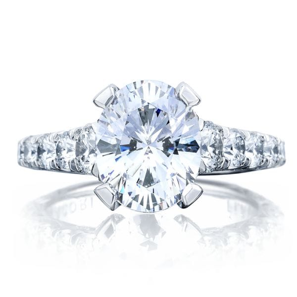 Tacori RoyalT Graduated Prong Set Oval Diamond Engagement Ring
