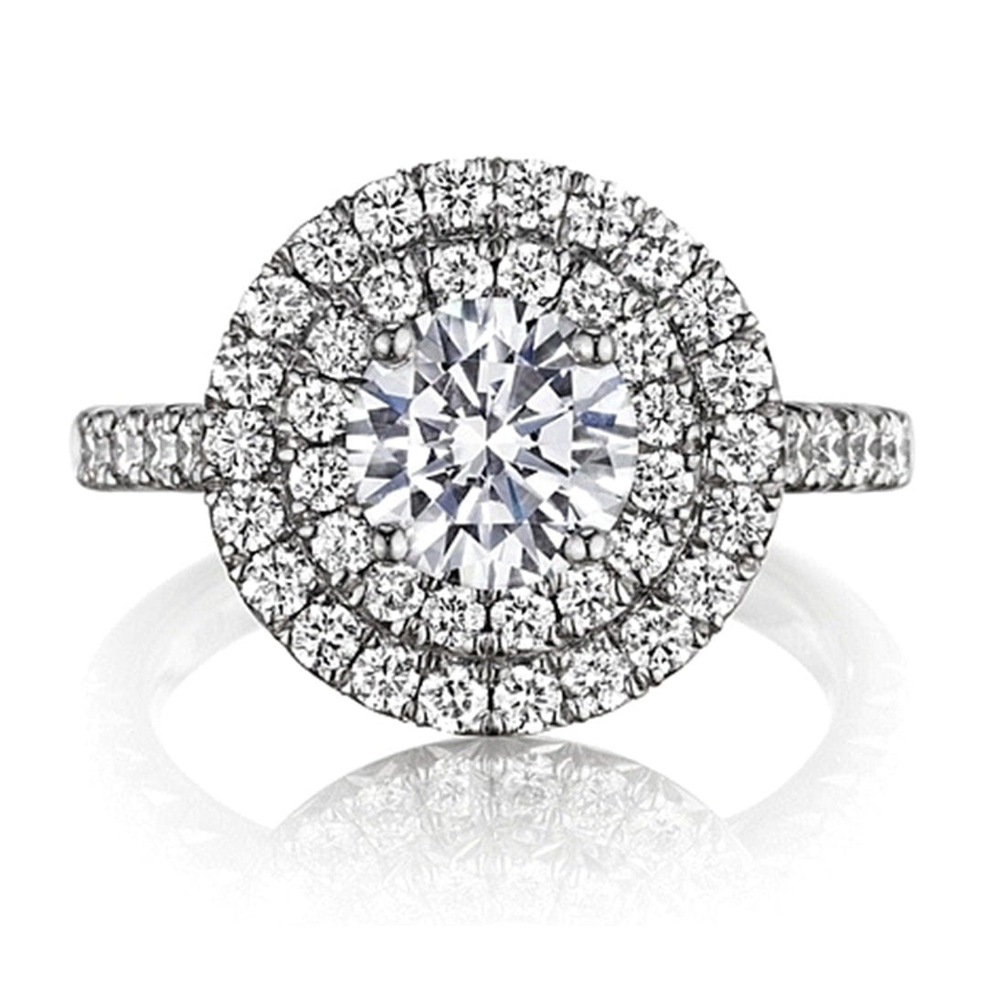 Henri Daussi Double Halo Diamond Engagement Ring