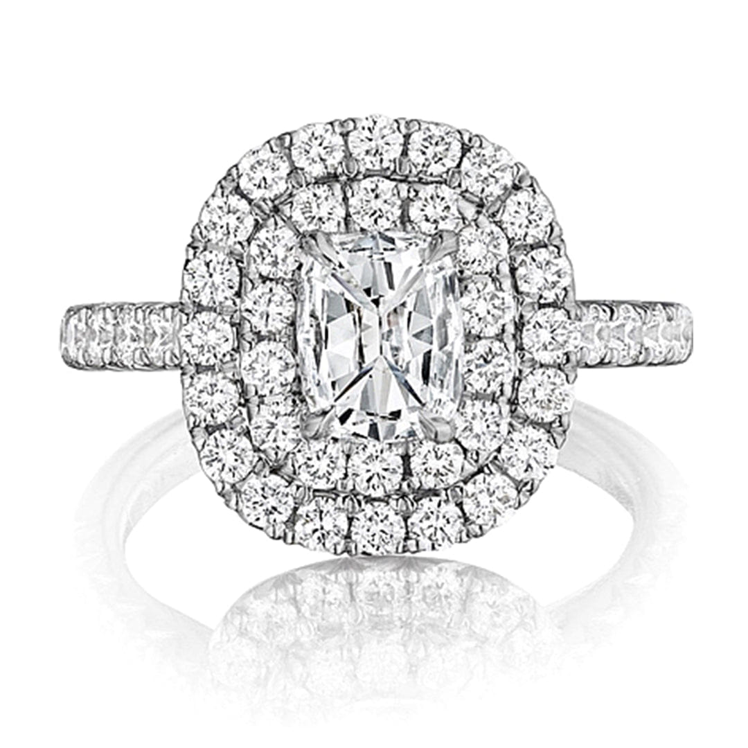 Henri Daussi Double Halo Diamond Engagement Ring