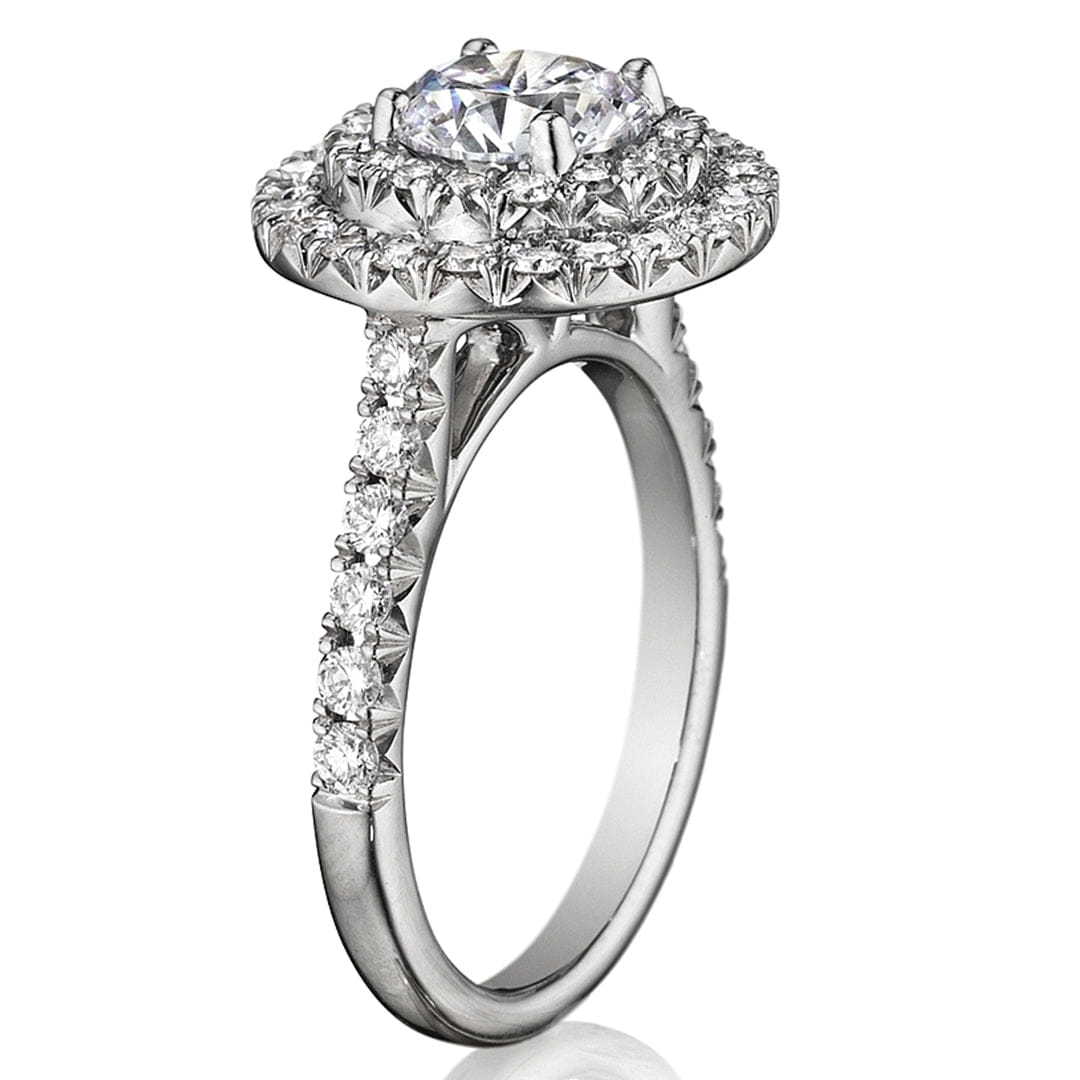 Henri Daussi Double Halo Diamond Engagement Ring