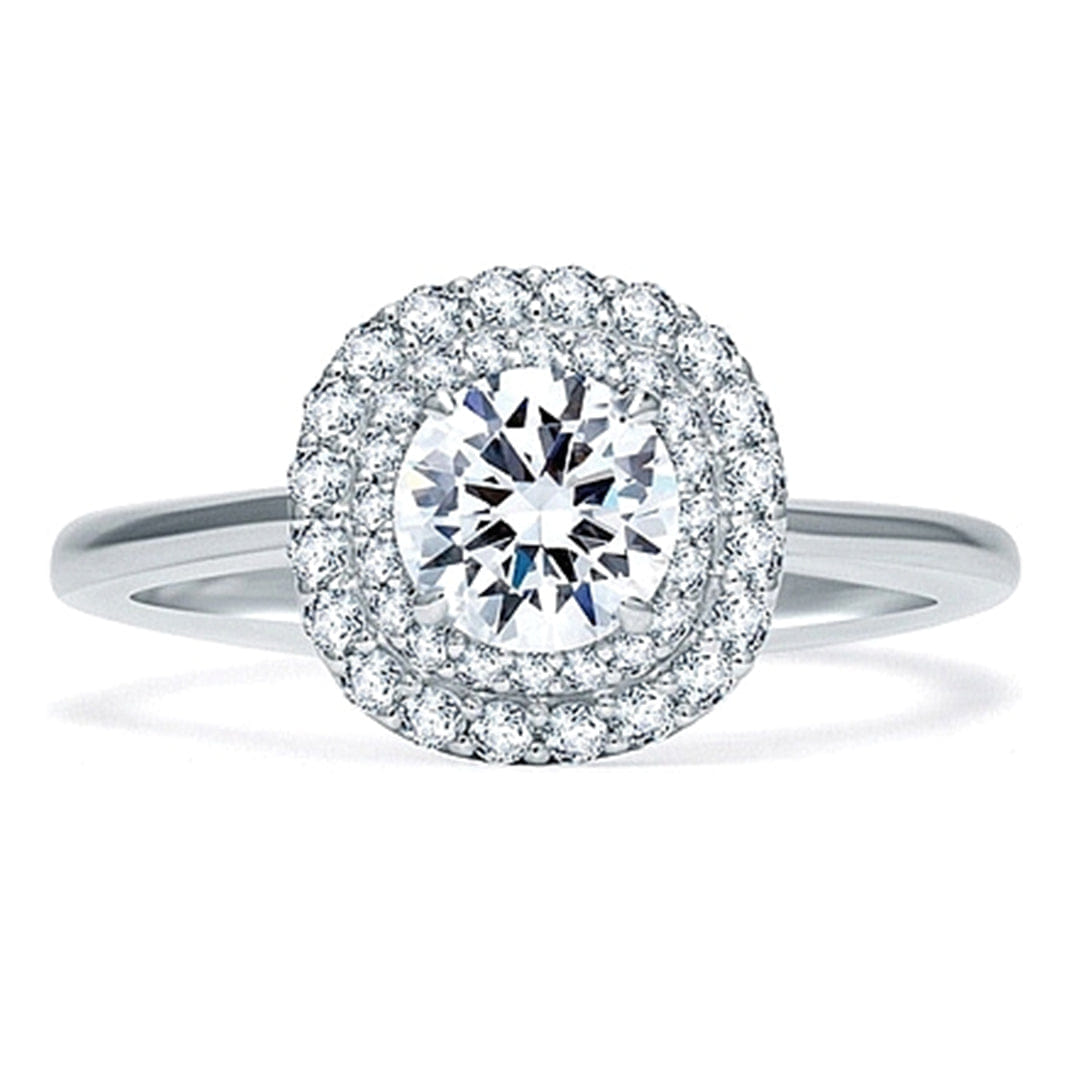 A.Jaffe Double Halo Diamond Engagement Ring