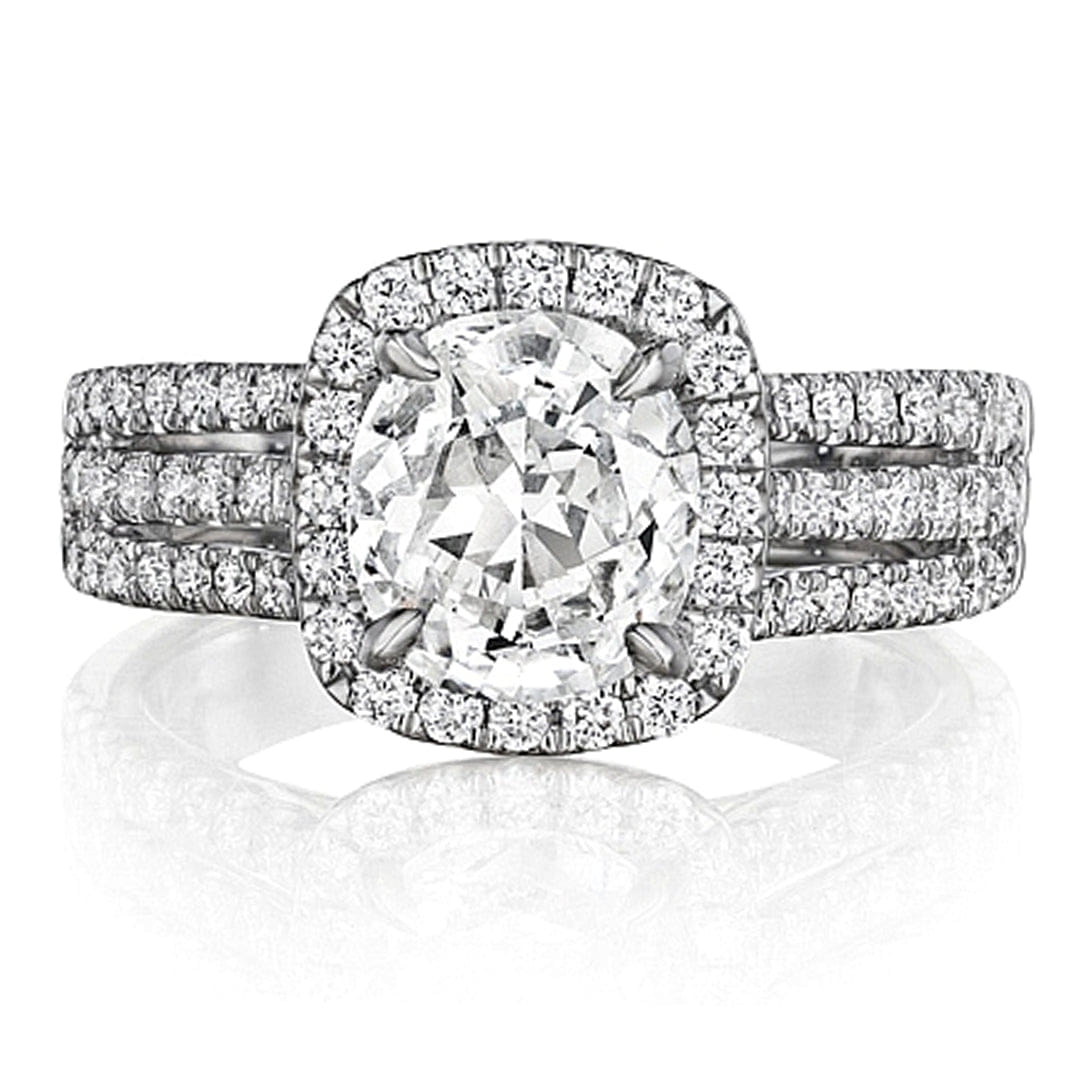Henri Daussi Triple Row Diamond Engagement Ring