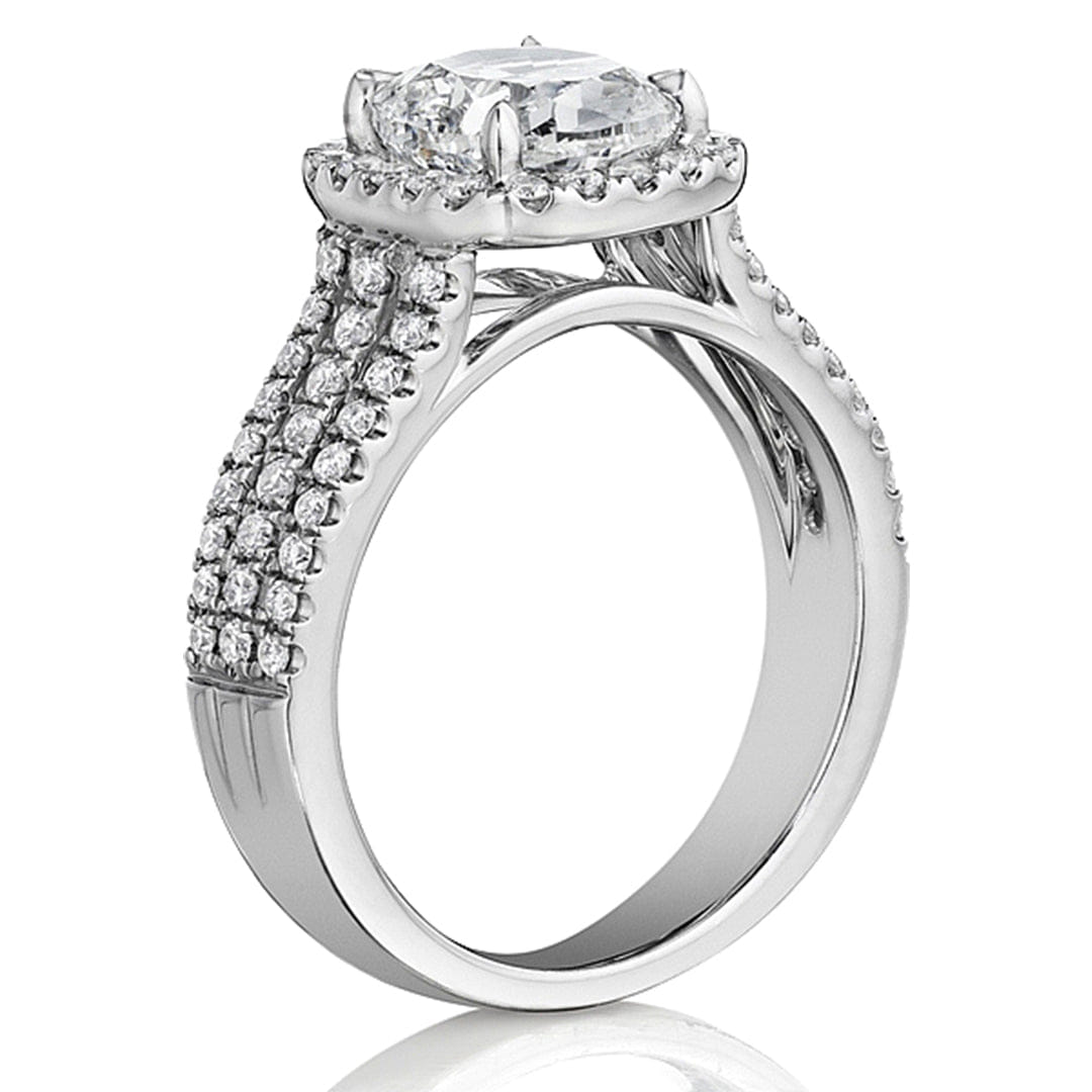 Henri Daussi Triple Row Diamond Engagement Ring
