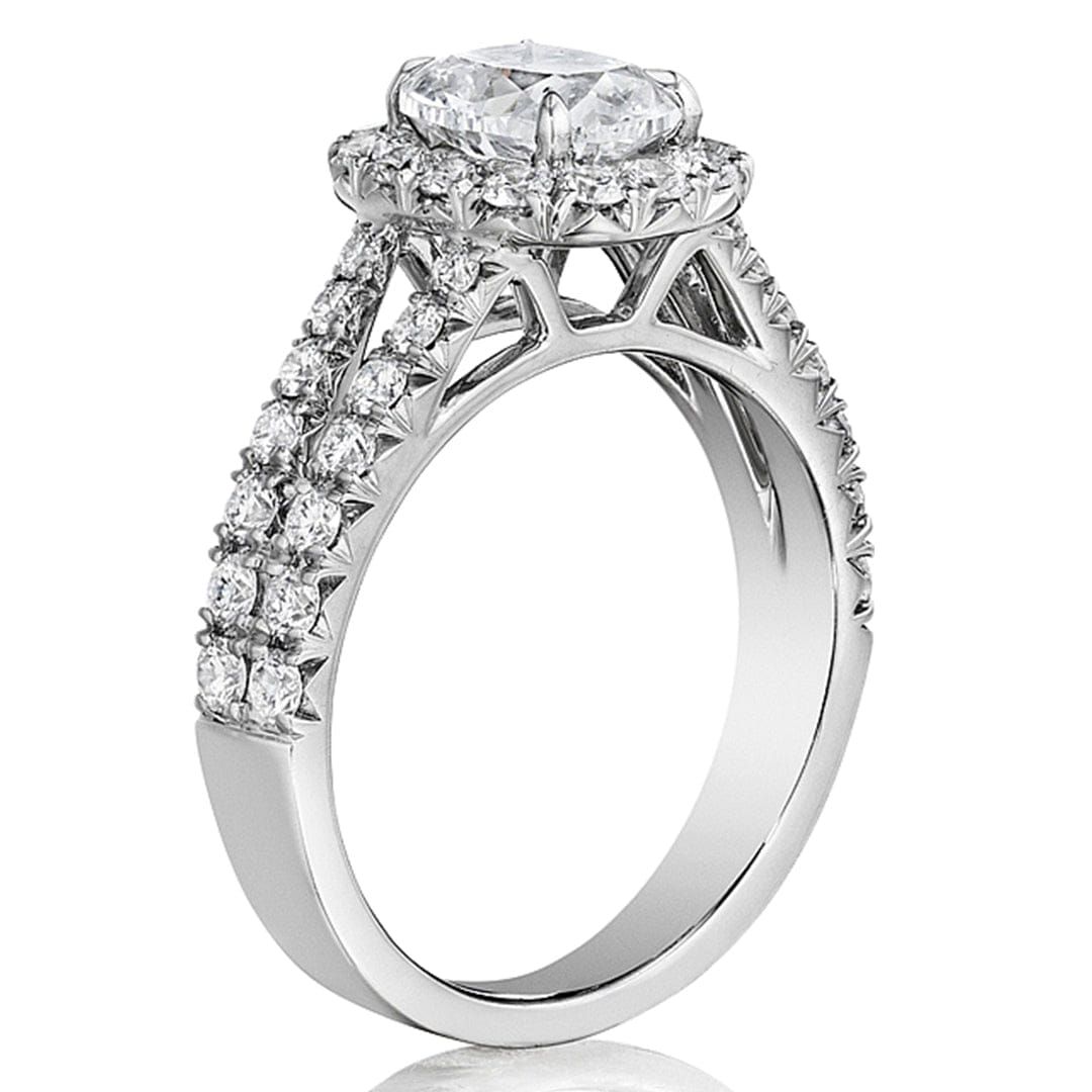 Henri Daussi Double Row Diamond Engagement Ring