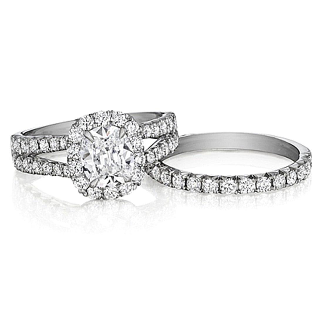 Henri Daussi Double Row Diamond Engagement Ring