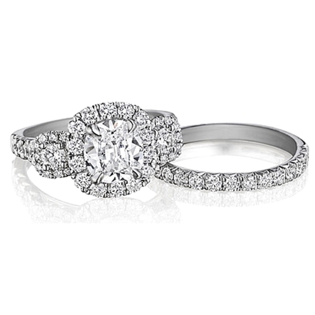 Henri Daussi Three Stone Diamond Engagement Ring
