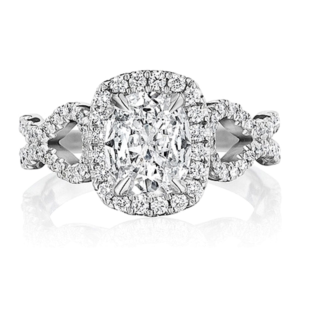 Henri Daussi Twist Shank Diamond Engagement Ring