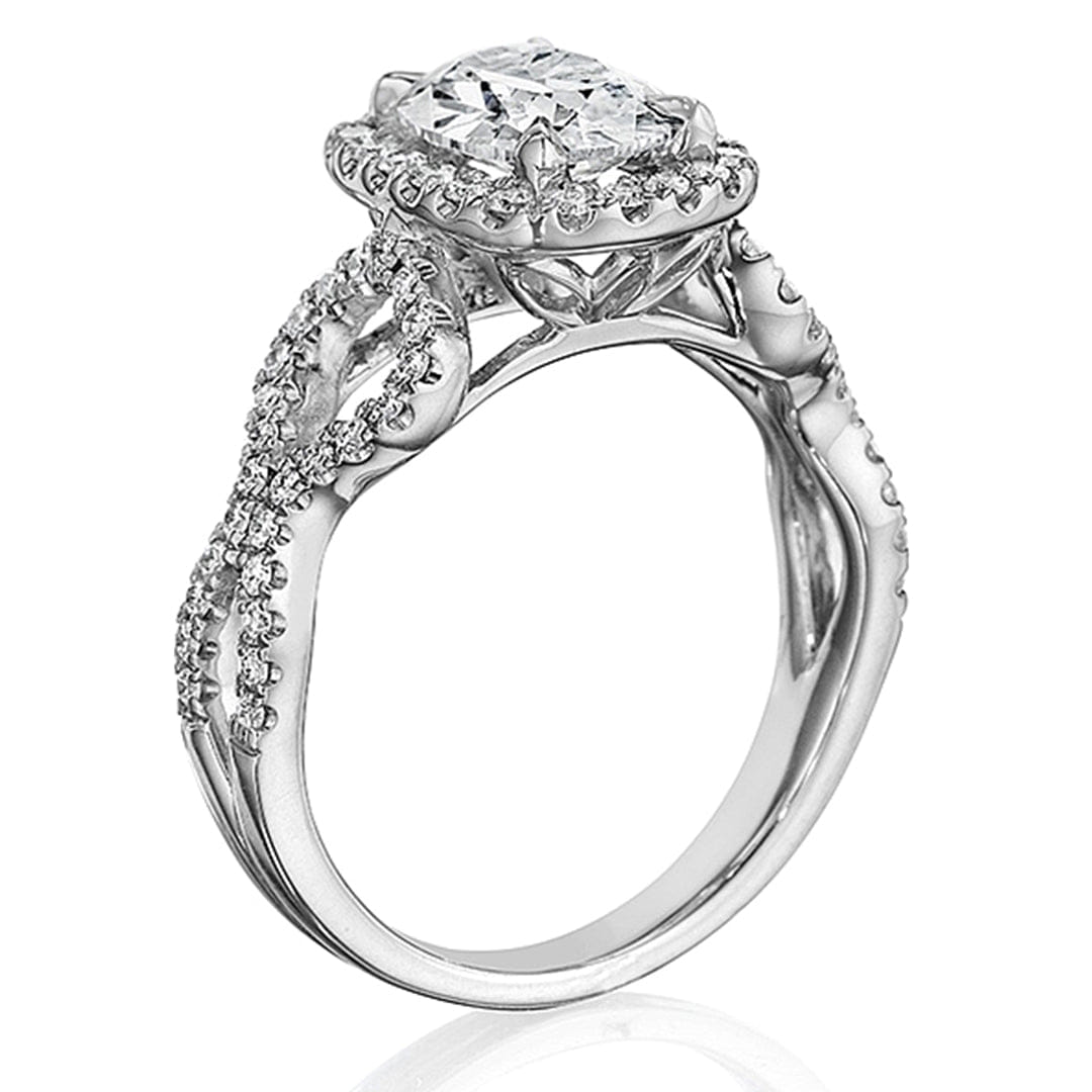 Henri Daussi Twist Shank Diamond Engagement Ring