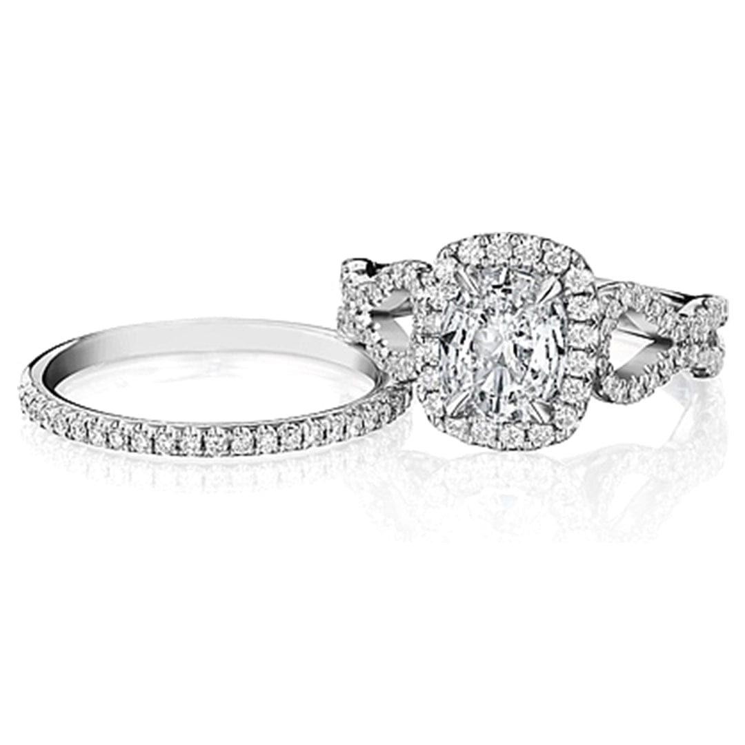 Henri Daussi Twist Shank Diamond Engagement Ring