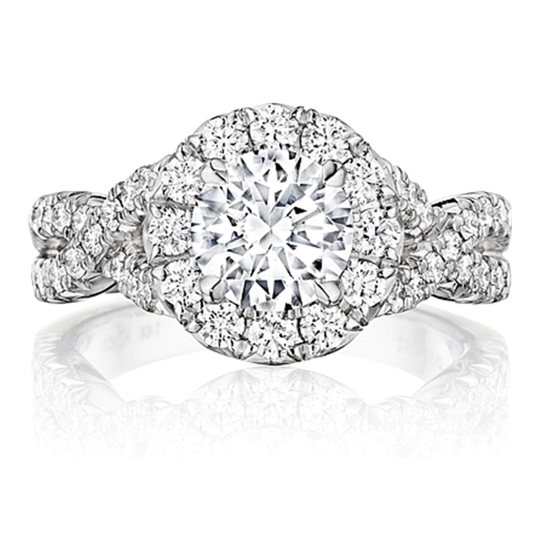 Henri Daussi Pave Twist Diamond Engagement Ring