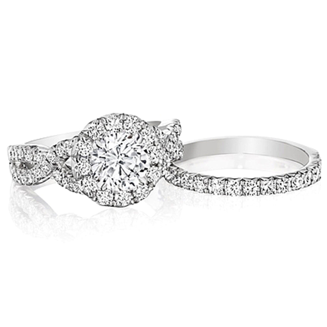 Henri Daussi Pave Twist Diamond Engagement Ring