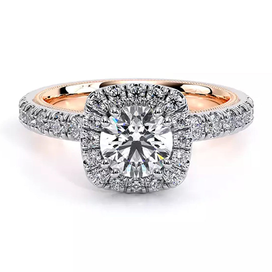 Verragio Two-Tone Pave Halo Diamond Engagement Ring