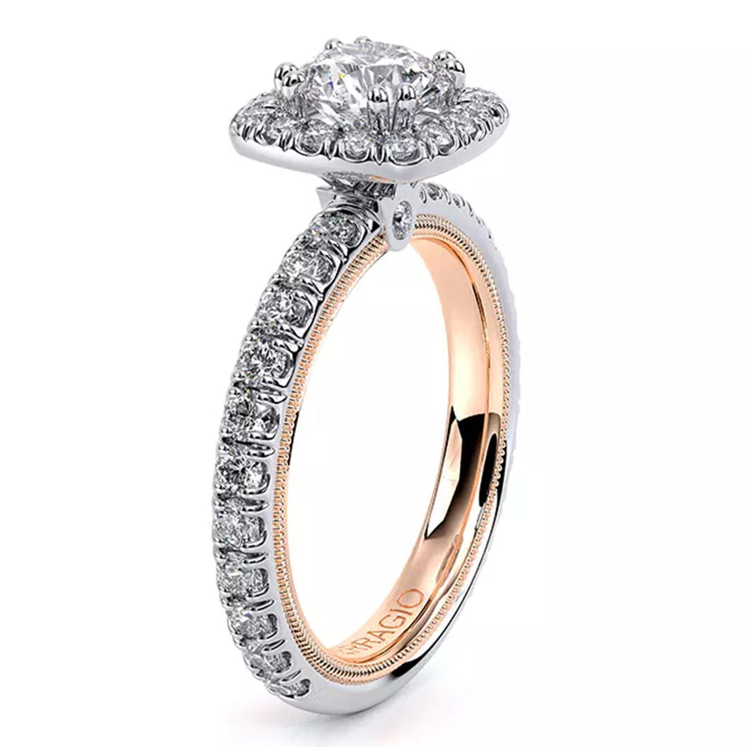 Verragio Two-Tone Pave Halo Diamond Engagement Ring