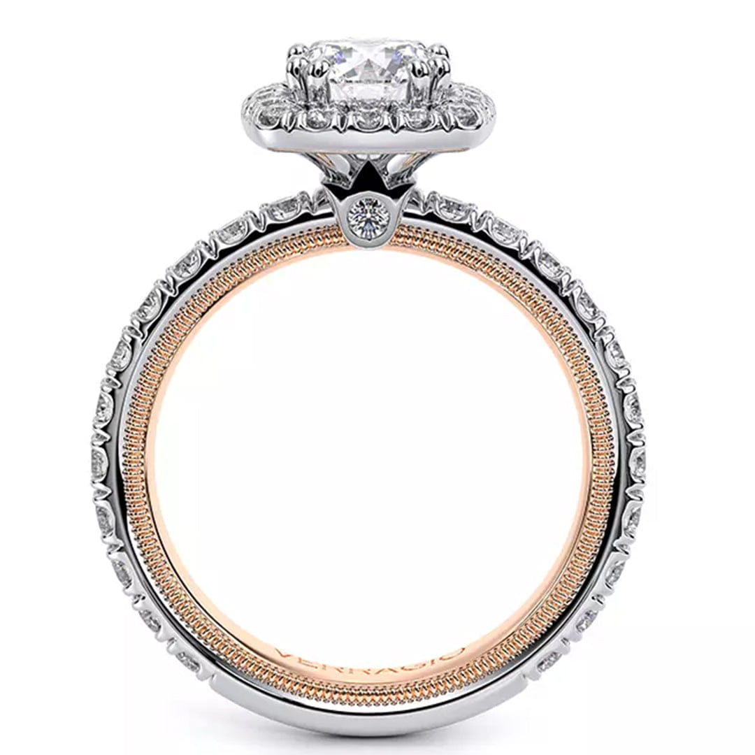 Verragio Two-Tone Pave Halo Diamond Engagement Ring