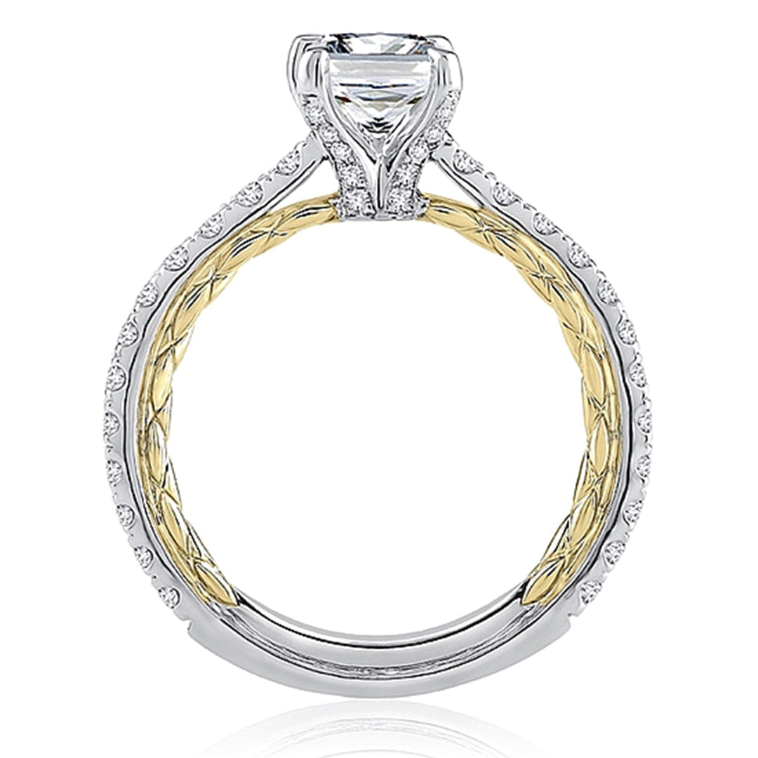 A.Jaffe Two-Tone Pave Diamond Engagement Ring