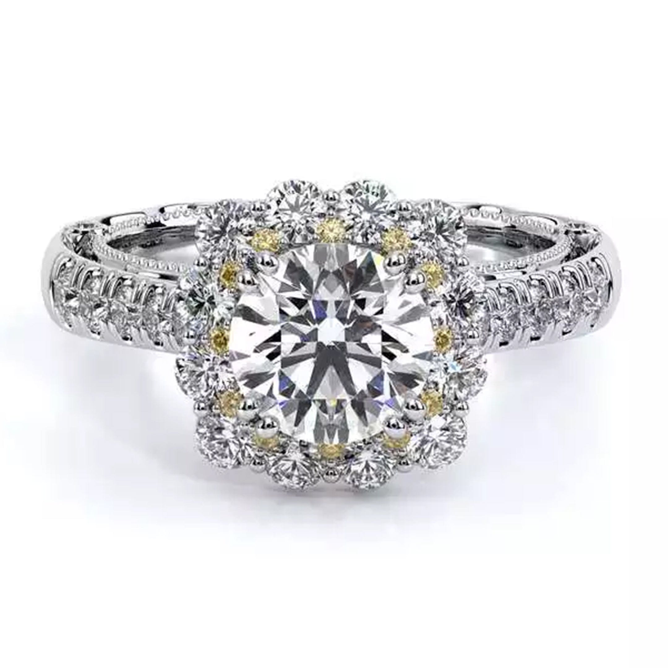 Verragio Yellow Diamond Halo Diamond Engagement Ring