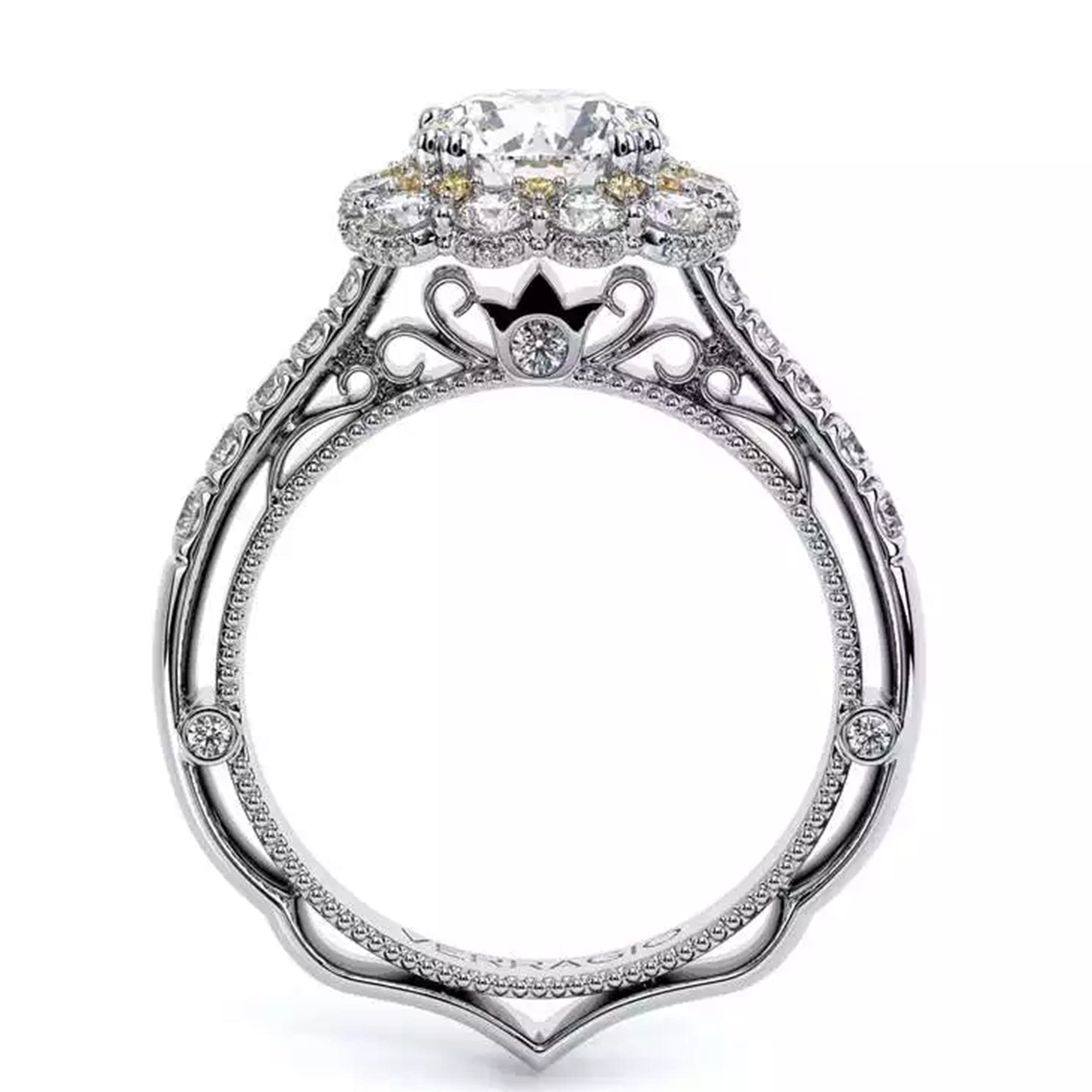 Verragio Yellow Diamond Halo Diamond Engagement Ring