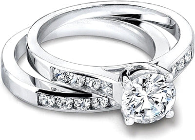 Jeff Cooper Trellis Engagement Ring with Channel-Set Side Diamonds