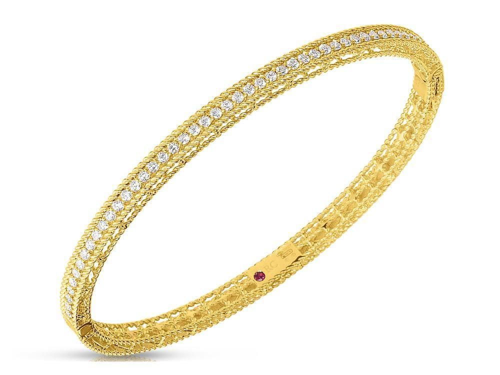 Roberto Coin Princess Oval Bangle with Diamonds