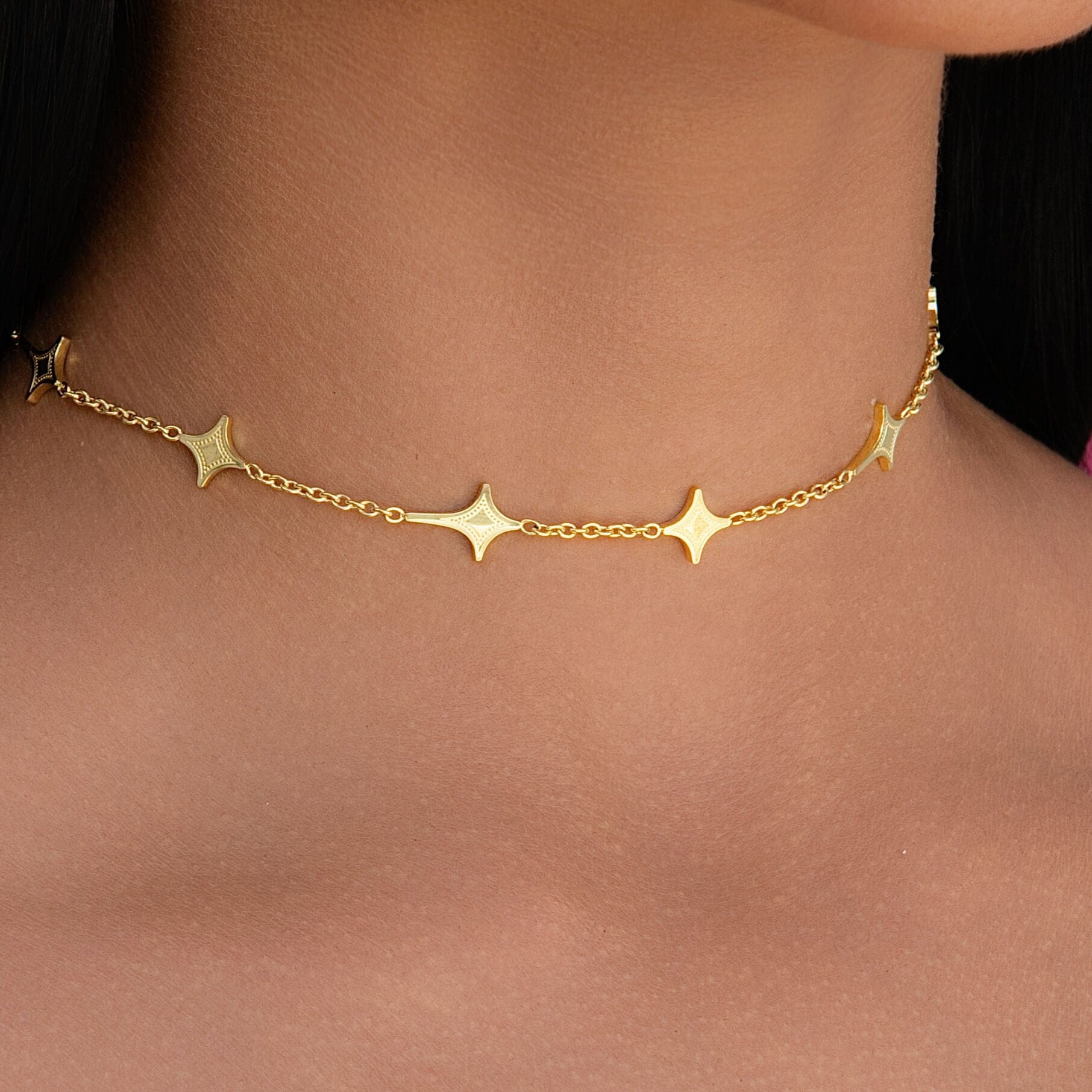 GLD Women GLD Star Adjustable Chain Necklace in Yellow Gold