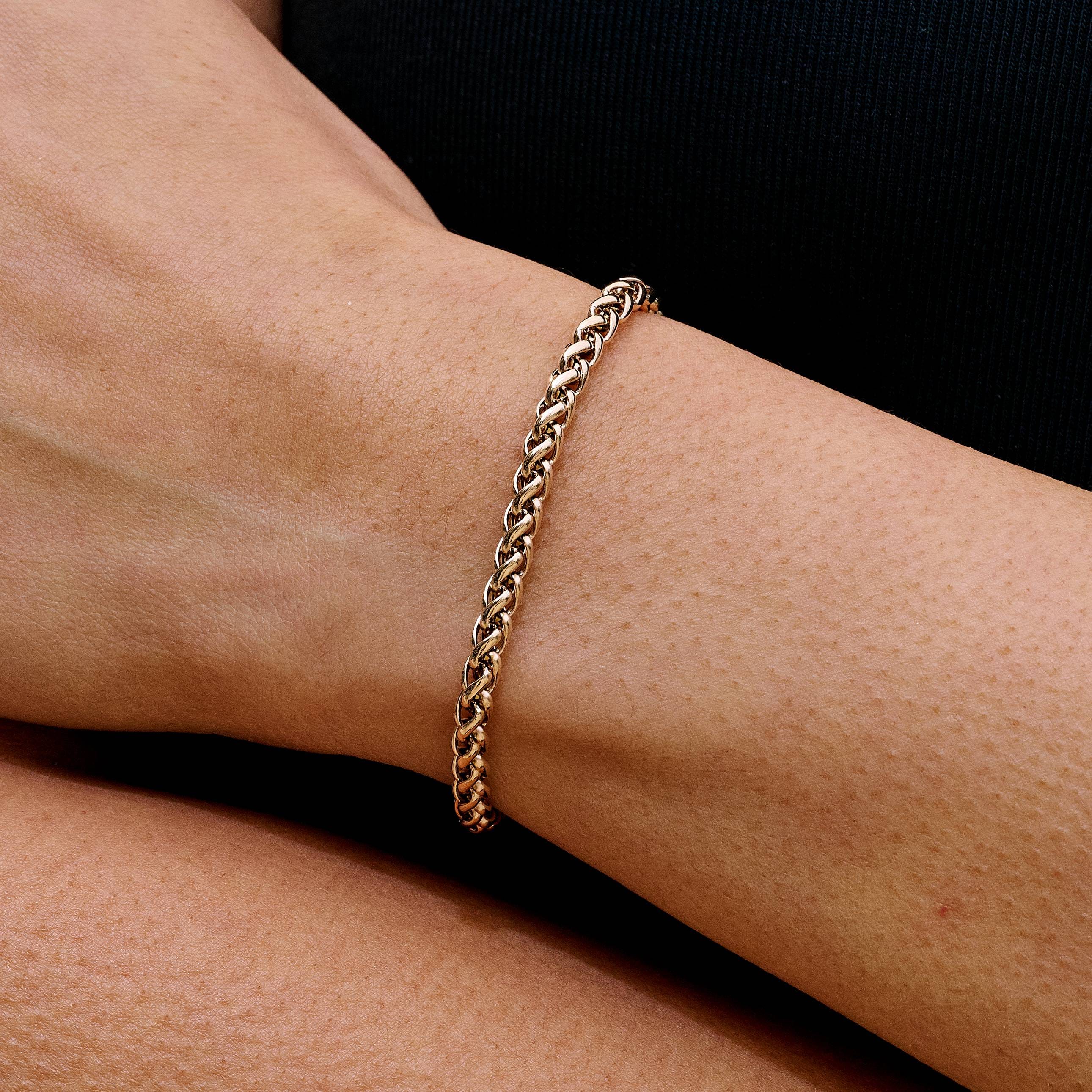 GLD Women Palm Chain Bracelet in Rose Gold - 4mm
