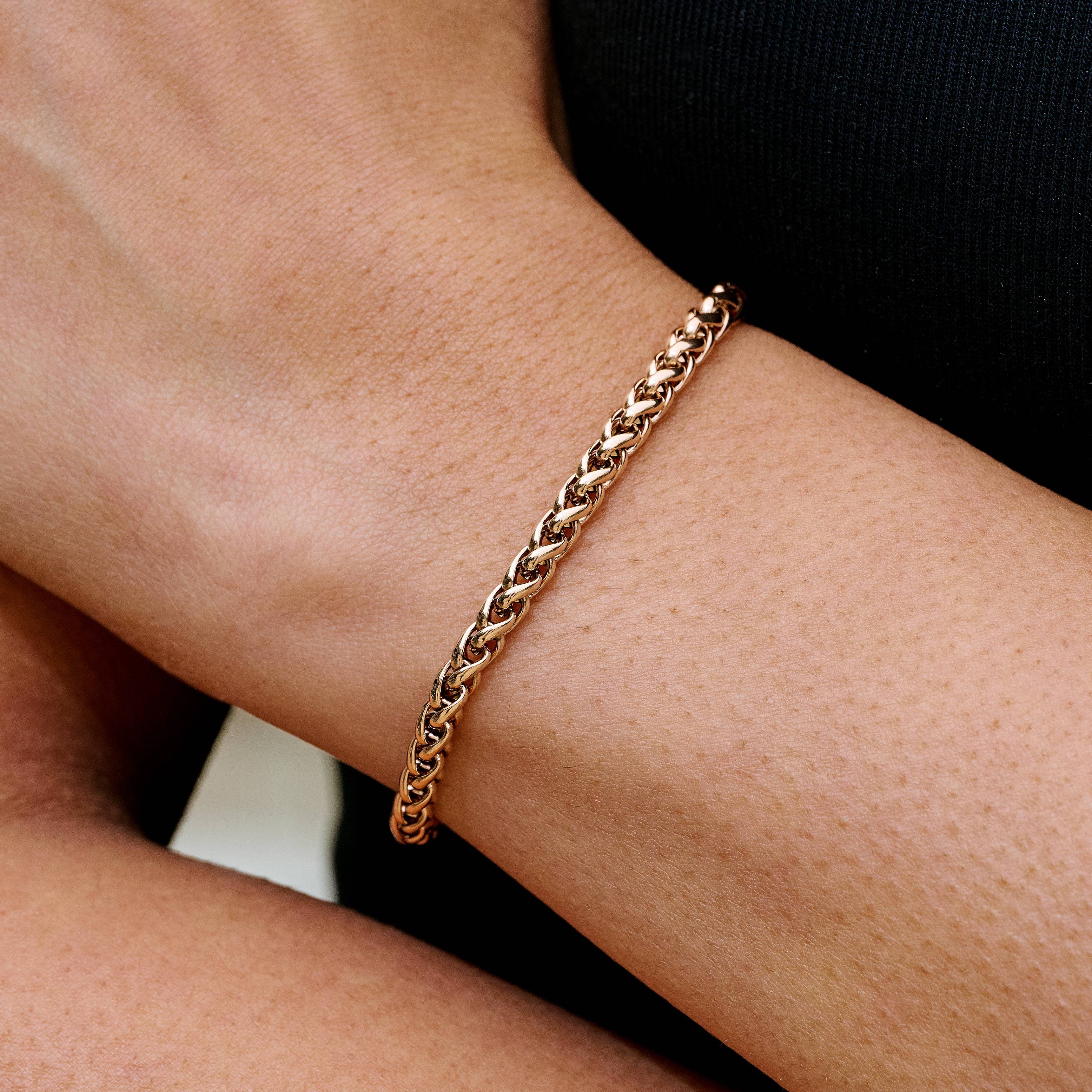 GLD Women Palm Chain Bracelet in Rose Gold - 4mm