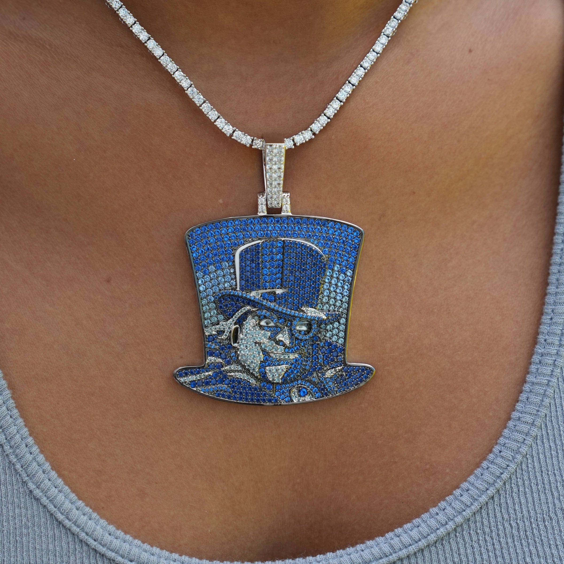 GLD Women Penguin Top Hat Official DC Comics Pendant in White Gold