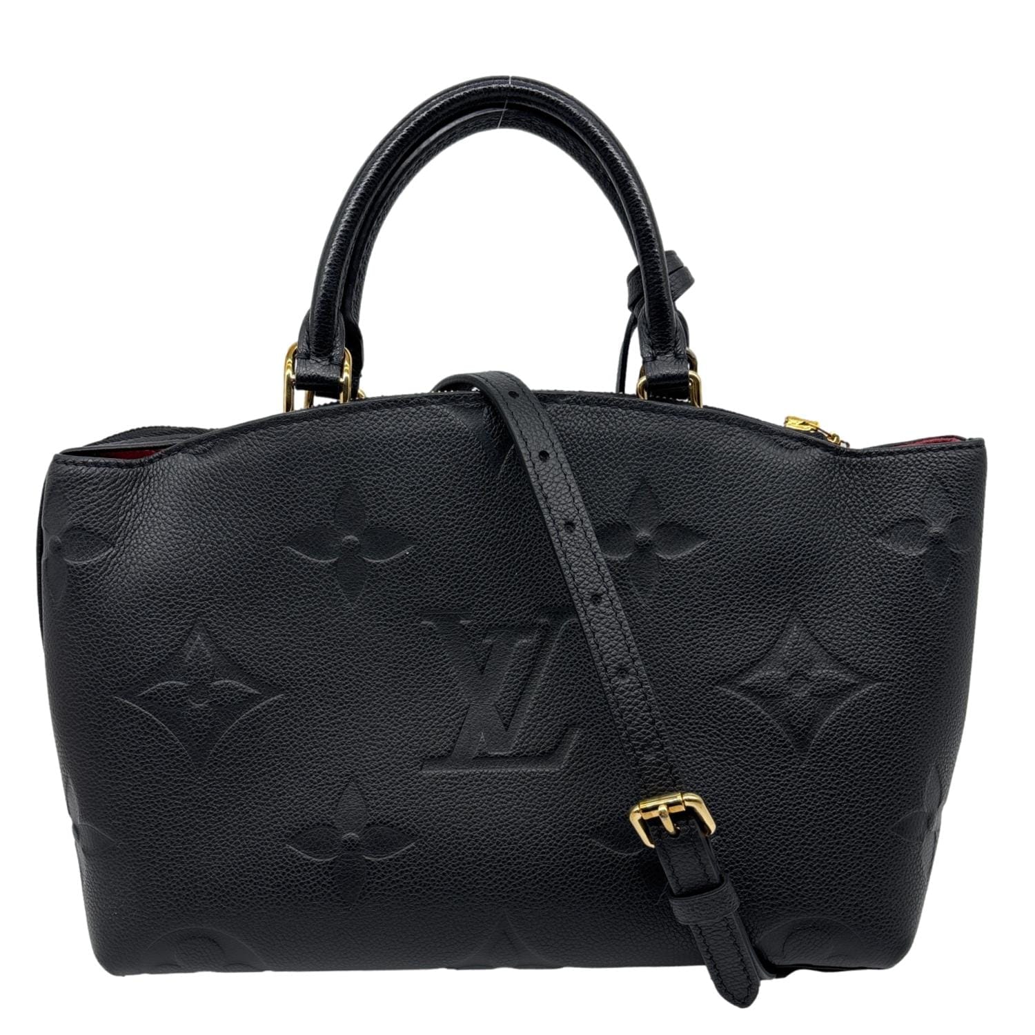 LOUIS VUITTON Petit Palais Monogram Empreinte Leather Shoulder Bag Black