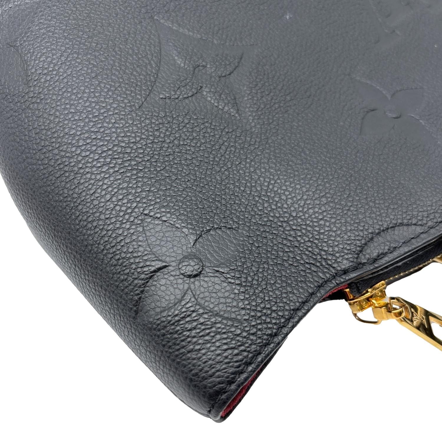 LOUIS VUITTON Petit Palais Monogram Empreinte Leather Shoulder Bag Black