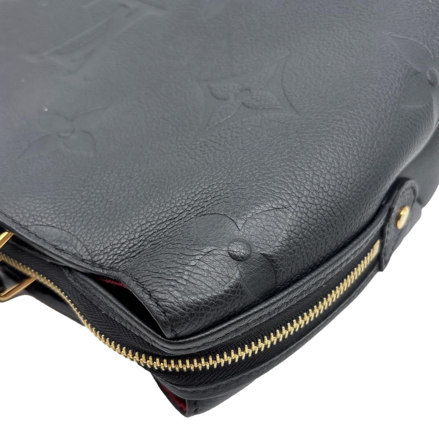 LOUIS VUITTON Petit Palais Monogram Empreinte Leather Shoulder Bag Black