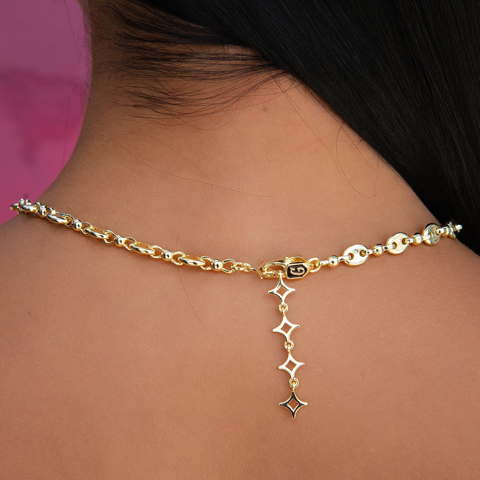 GLD Women Flat Valentina Lariat Necklace in Yellow Gold