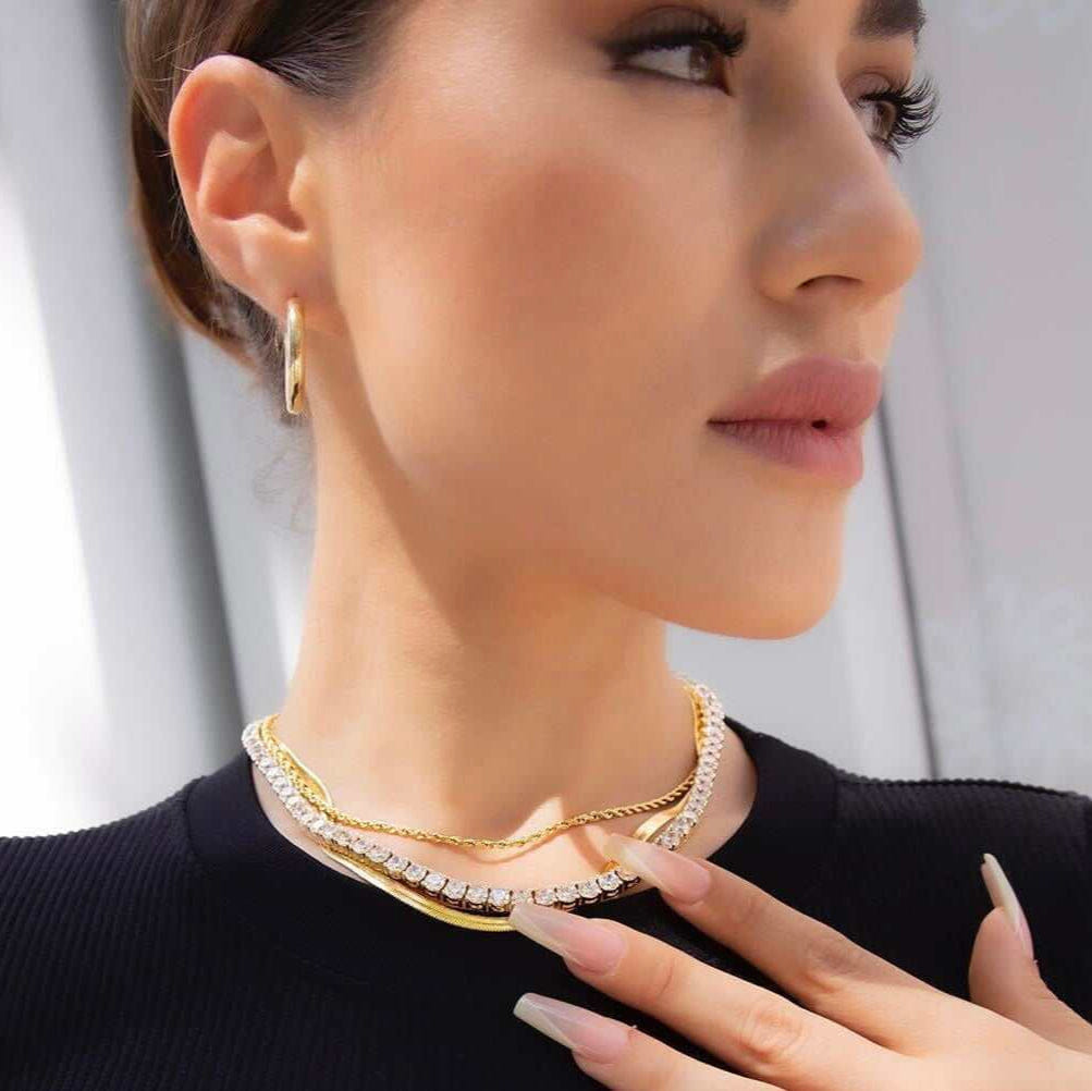 GLD Women Tube Hoop Earrings in Yellow Gold