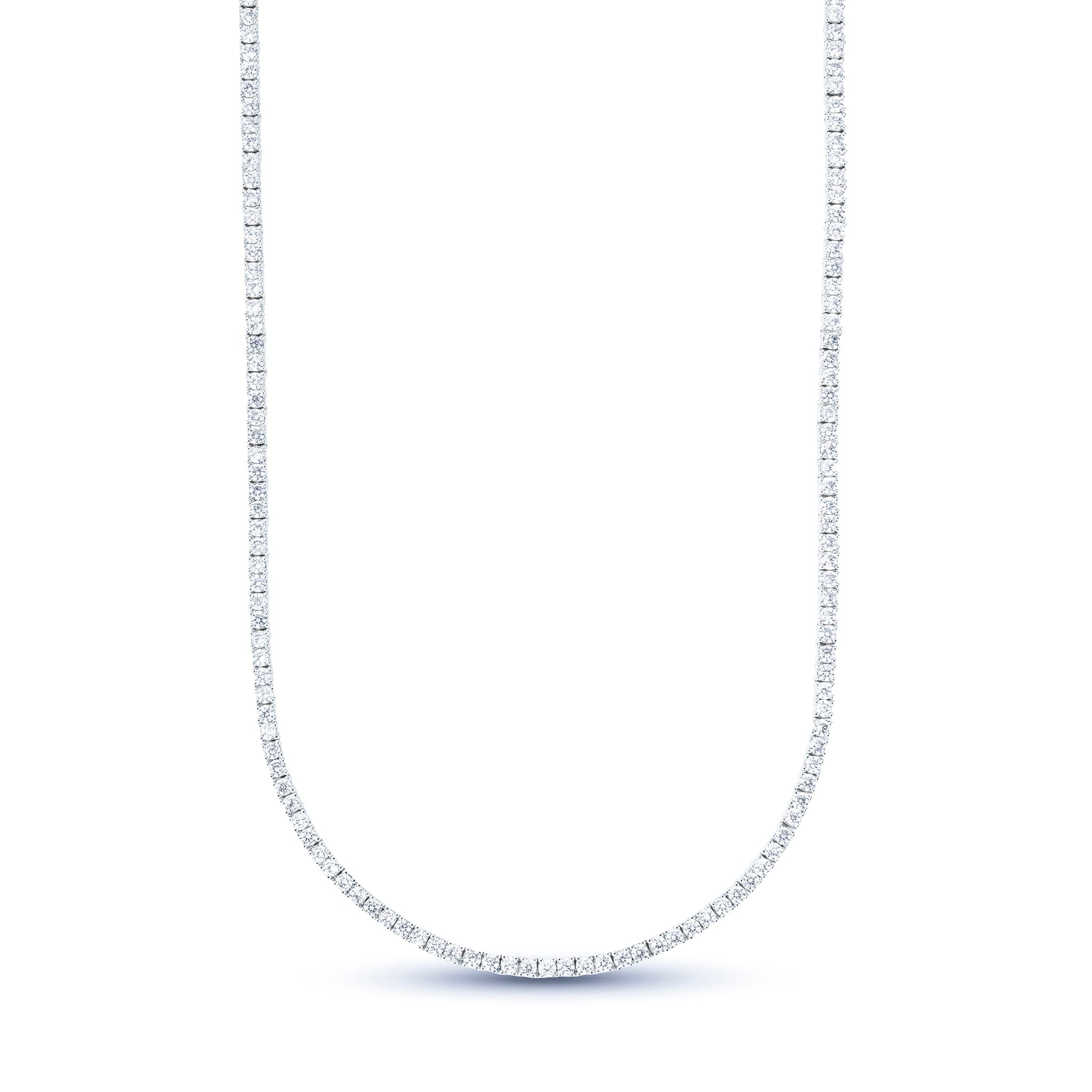 GLD Women Moissanite Diamond Tennis Necklace in Sterling Silver - 2mm