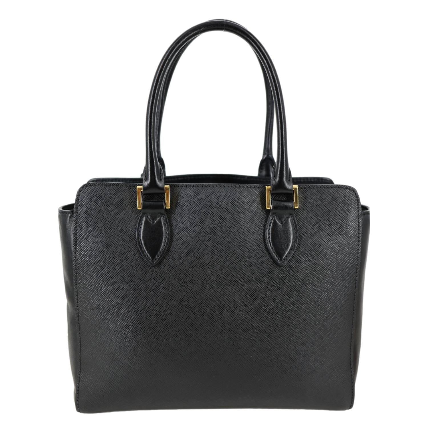 PRADA Lux Saffiano Calfskin Leather Tote Shoulder Bag Black