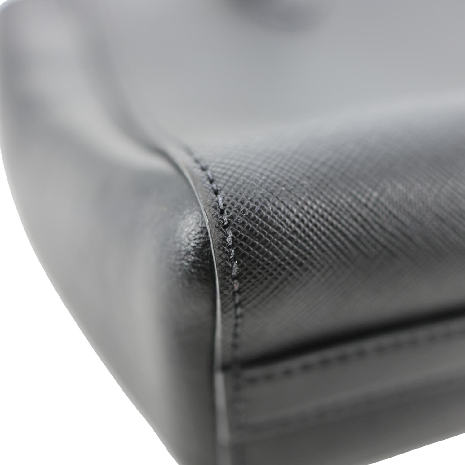 PRADA Lux Saffiano Calfskin Leather Tote Shoulder Bag Black