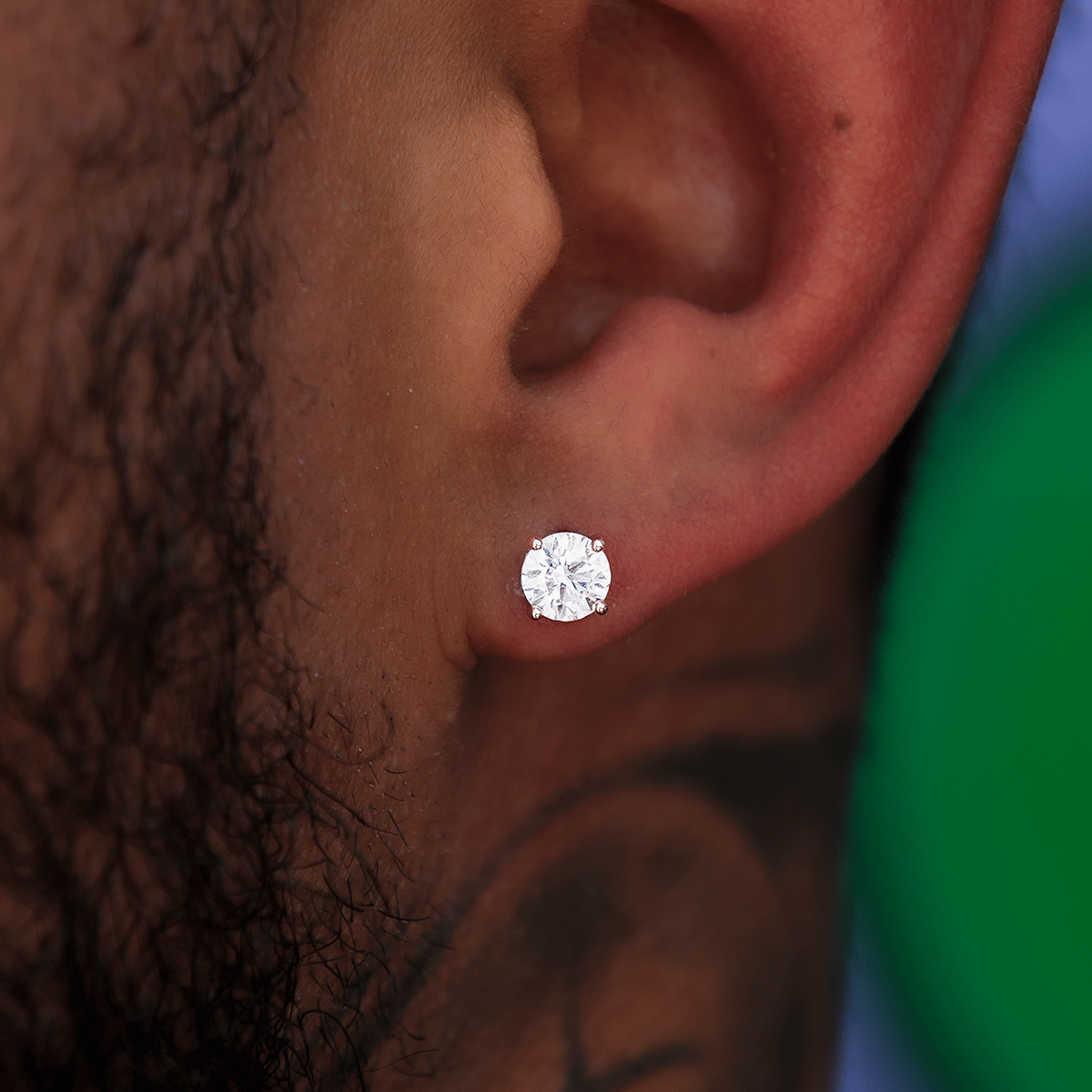GLD PROMO 5MM Round Cut Diamond Stud Earrings - Rose Gold