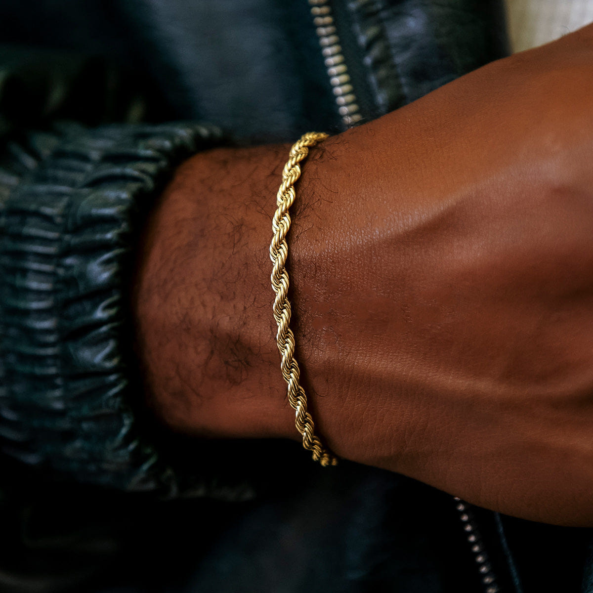 GLD PROMO Rope Bracelet in Yellow Gold- 4mm