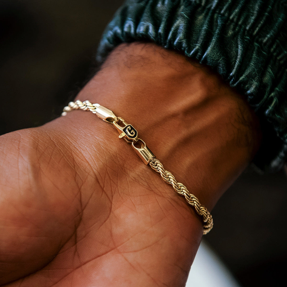 GLD PROMO Rope Bracelet in Yellow Gold- 4mm