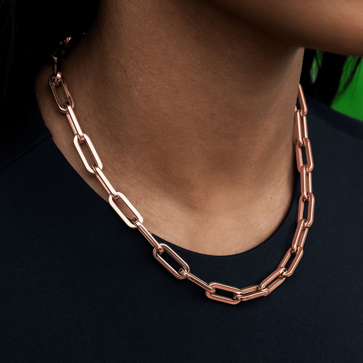 GLD PROMO SETS - WOMEN Paper Clip Necklace in Rose Gold- 8mm