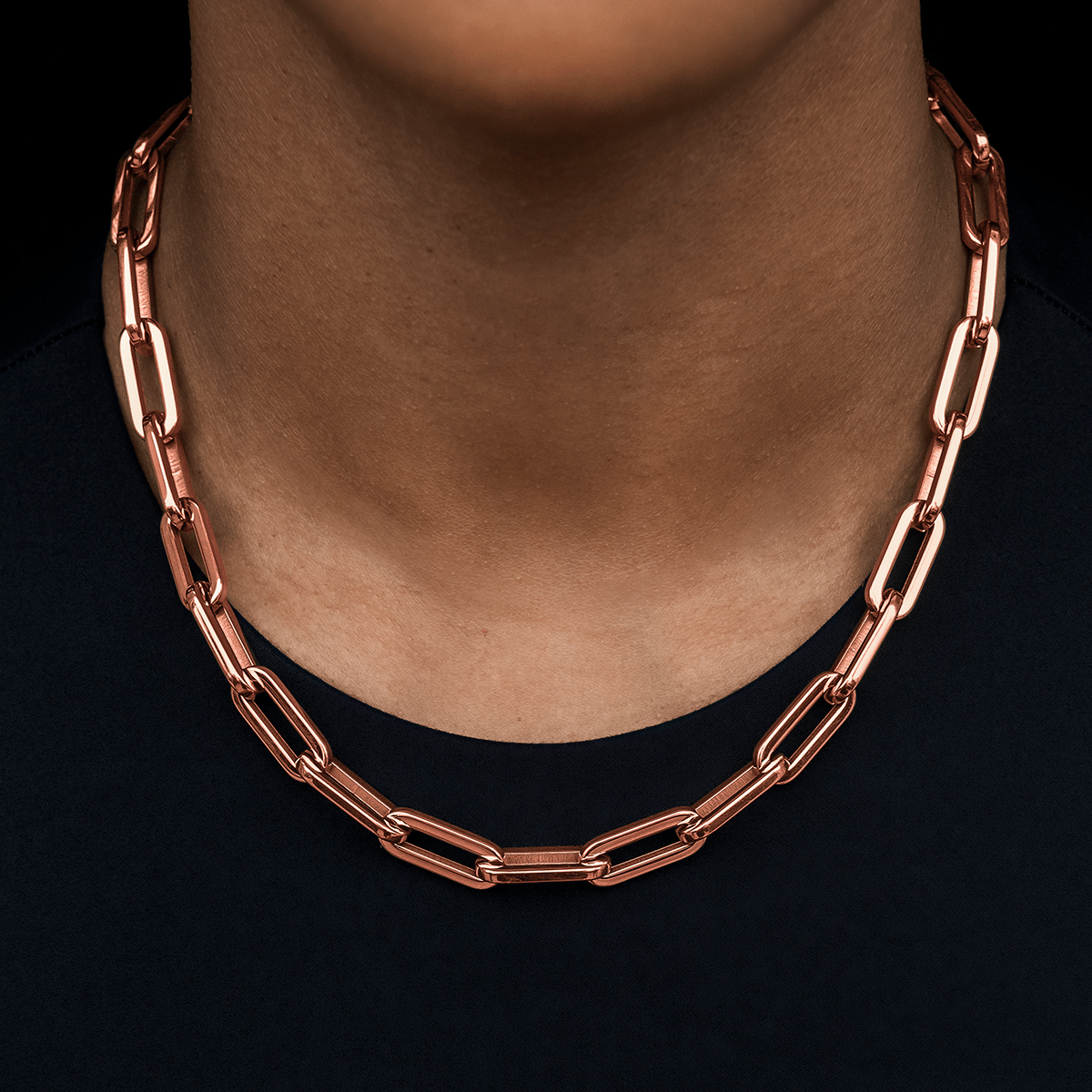 GLD PROMO SETS - WOMEN Paper Clip Necklace in Rose Gold- 8mm