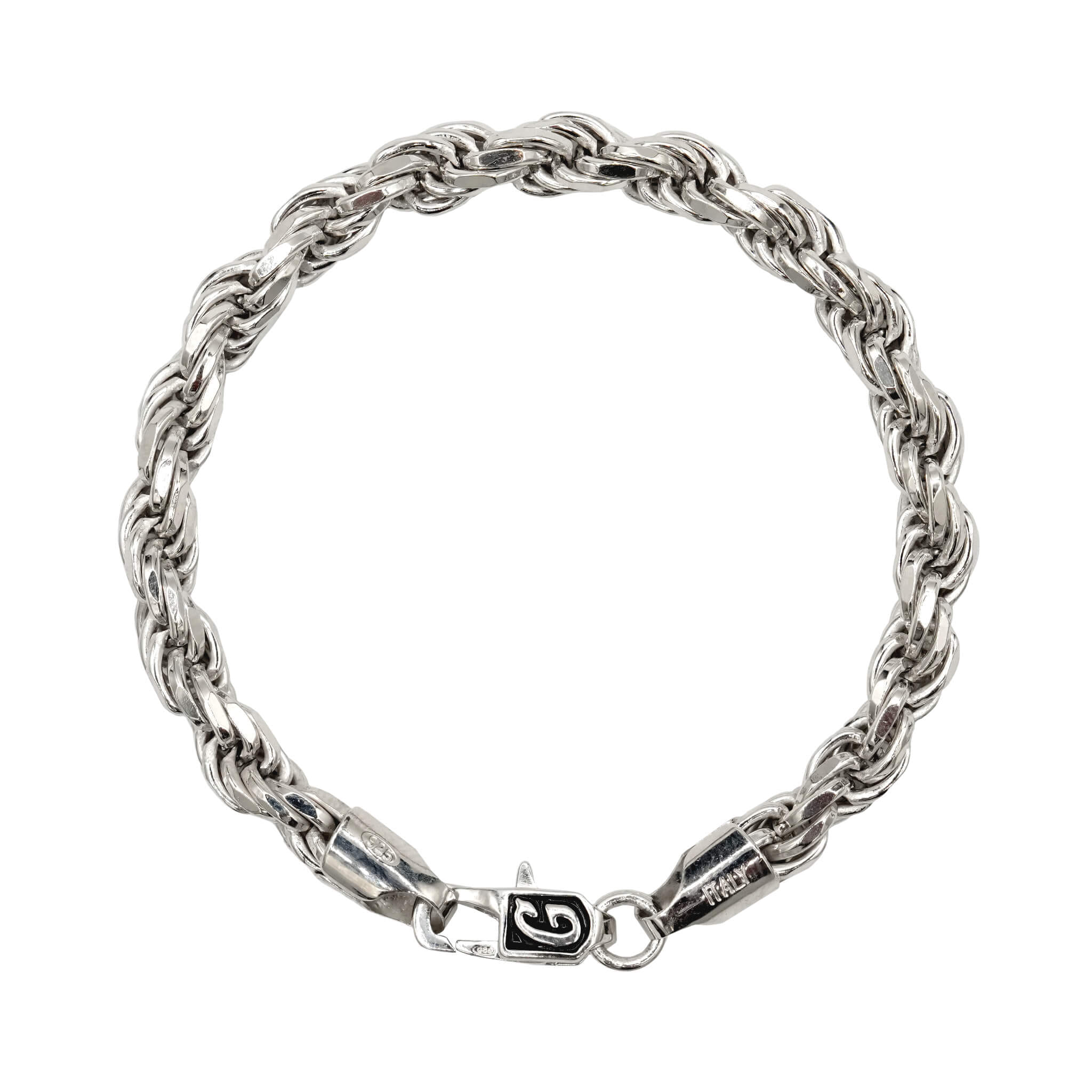 GLD Women Rope Chain Bracelet in Sterling Silver - 6mm