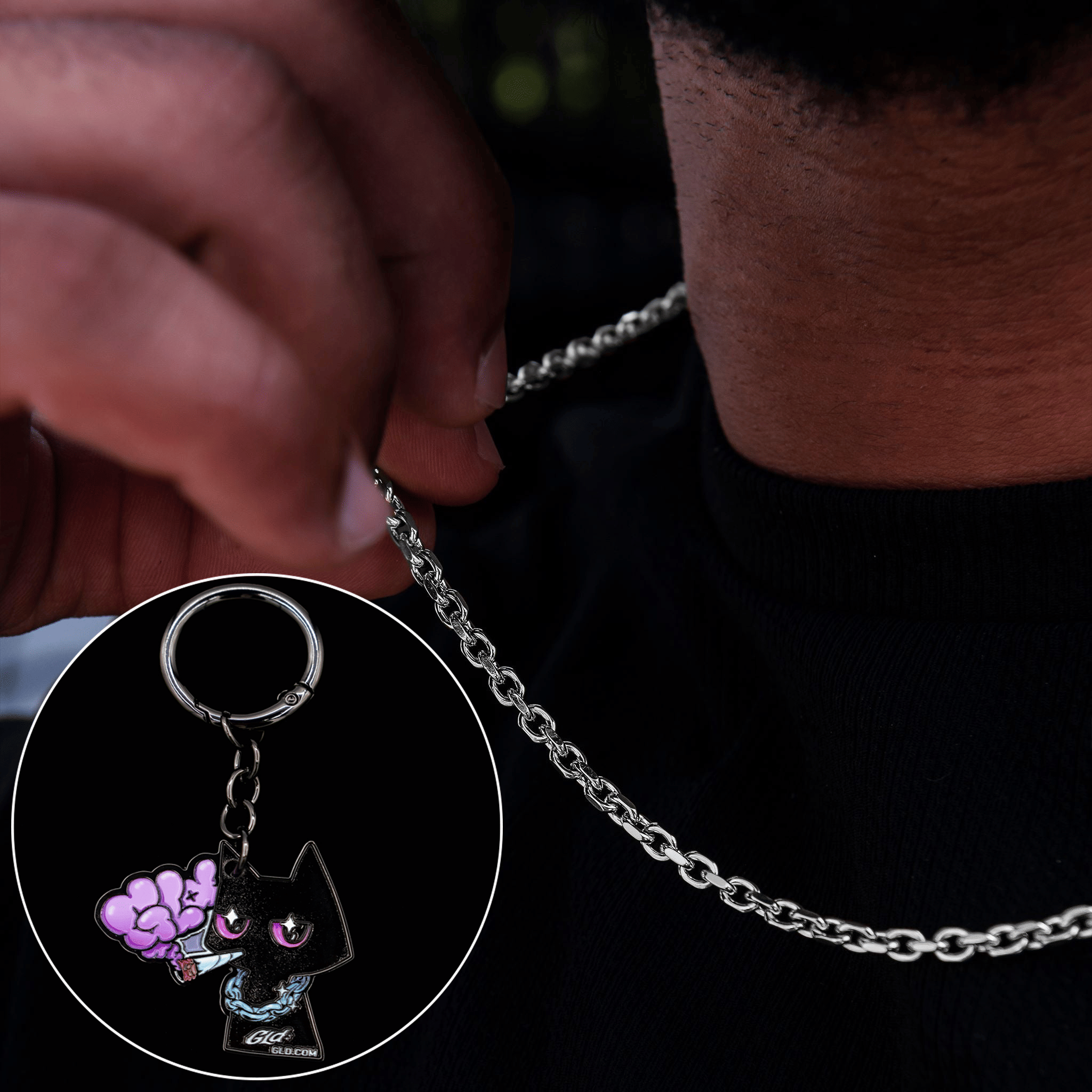 GLD PROMO Box Chain + Smoking Cat Key Chain