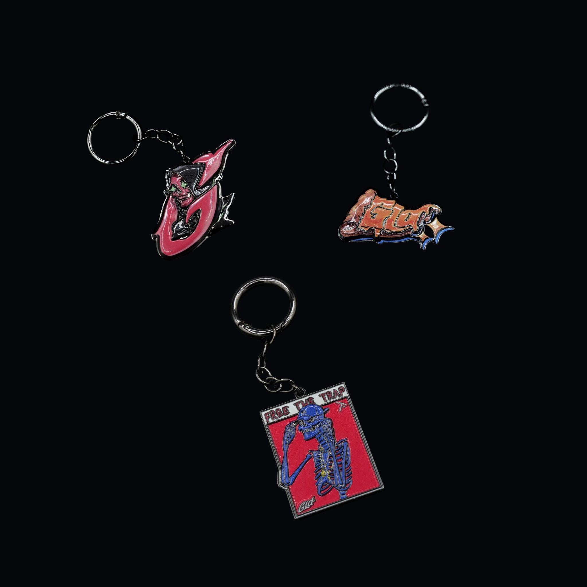 GLD Men GLD Free The Trap + Phantom + Pizza Key Chain Set